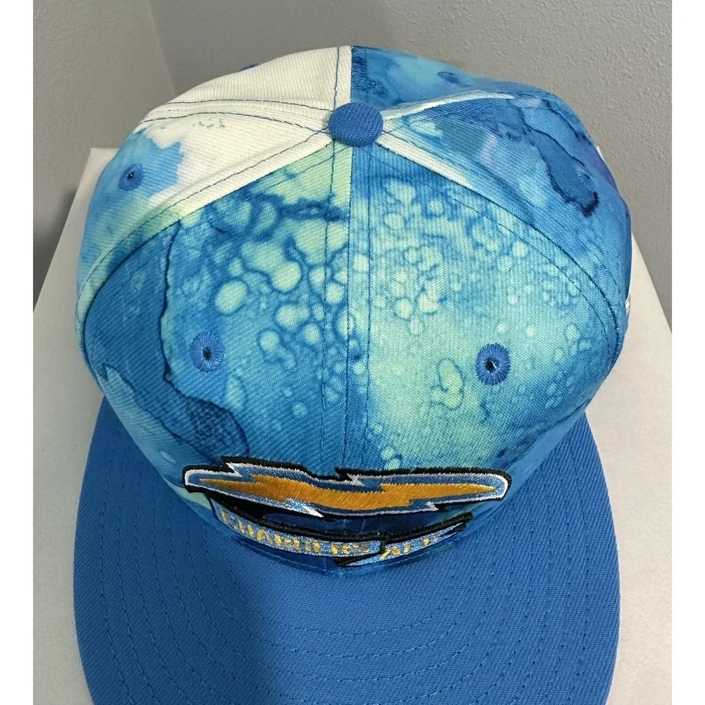 New Era Mens Los Angeles Chargers Sideline Ink Dye 9Fifty Blue Adjustable Hat